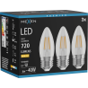 Mexen Vintis 3x żarówka filament LED E27, C35, 6W, Ciepła - 2700K, 720 lm, clear - L154-E27-0627-00x03
