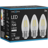 Mexen Vintis 3x żarówka filament LED E27, C35, 6W, Neutralna - 4000K, 720 lm, clear - L154-E27-0640-00x03