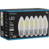 Mexen Vintis 6x żarówka filament LED E27, C35, 6W, Neutralna - 4000K, 720 lm, clear - L154-E27-0640-00x06