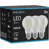 Mexen Vintis 3x żarówka filament LED E27, A60, 4W, 55 lm, green - L150-E27-04XX-46x03
