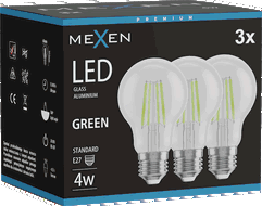 Mexen Vintis 3x żarówka filament LED E27, A60, 4W, 55 lm, green - L150-E27-04XX-46x03