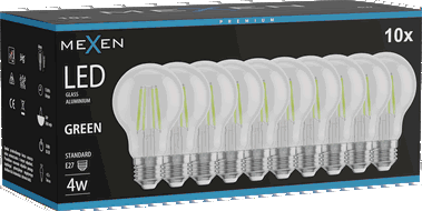 Mexen Vintis 10x żarówka filament LED E27, A60, 4W, 55 lm, green - L150-E27-04XX-46x10