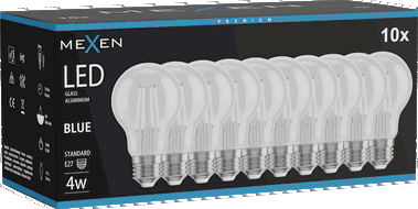 Mexen Vintis 10x żarówka filament LED E27, A60, 4W, 55 lm, blue - L150-E27-04XX-47x10