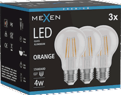 Mexen Vintis 3x żarówka filament LED E27, A60, 4W, 55 lm, orange - L150-E27-04XX-48x03