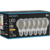 Mexen Vintis 6x żarówka filament LED E27, A60, 4W, Ciepła - 2200K, 280 lm, smoke - L150-E27-0422-70x06
