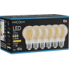 Mexen Vintis 6x żarówka filament LED E27, A60, 6W, Ciepła - 2200K, 600 lm, amber - L150-E27-0622-50x06