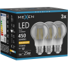 Mexen Vintis 3x żarówka filament LED E27, A60, 6W, Ciepła - 2200K, 450 lm, smoke - L150-E27-0622-70x03