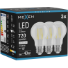Mexen Vintis 3x żarówka filament LED E27, A60, 6W, Neutralna - 4000K, 720 lm, clear - L150-E27-0640-00x03