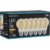 Mexen Vintis 6x żarówka filament LED E27, A60, 8W, Ciepła - 2200K, 750 lm, amber - L150-E27-0822-50x06