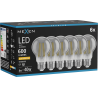 Mexen Vintis 6x żarówka filament LED E27, A60, 8W, Ciepła - 2200K, 600 lm, smoke - L150-E27-0822-70x06