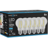 Mexen Vintis 6x żarówka filament LED E27, A60, 8W, Zimna - 6500K, 1055 lm, clear - L150-E27-0865-00x06