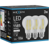 Mexen Vintis 3x żarówka filament LED E27, A60, 12W, Neutralna - 4000K, 1585 lm, clear - L150-E27-1240-00x03