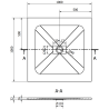 Mexen Hugo brodzik kwadratowy SMC 100 x 100 cm, beżowy, maskownica czarna - 42691010-B