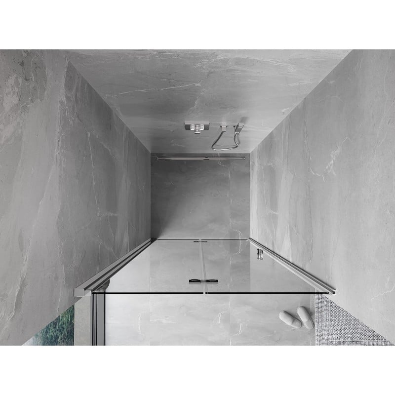 Mexen Mist-F drzwi prysznicowe składane lewe 120 cm, transparent, chrom - 8A6-120-000-01-00-L