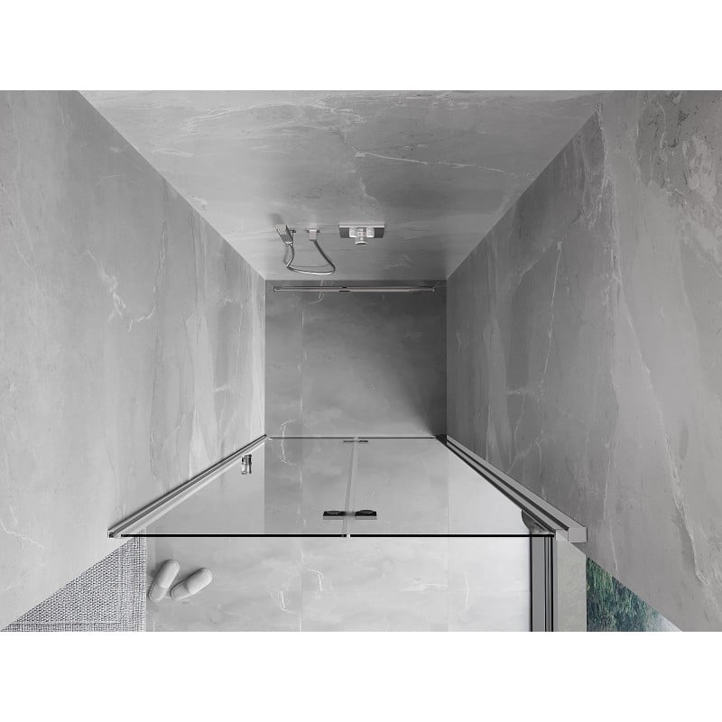 Mexen Mist-F drzwi prysznicowe składane prawe 75 cm, transparent, chrom - 8A6-075-000-01-00-P
