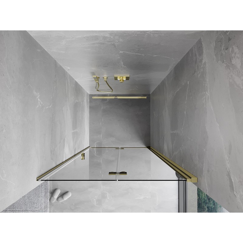 Mexen Mist-F drzwi prysznicowe składane prawe 95 cm, transparent, złote - 8A6-095-000-50-00-P