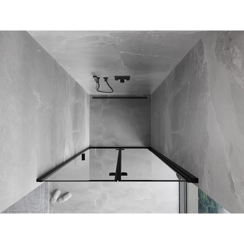 Mexen Mist-F drzwi prysznicowe składane prawe 75 cm, czarna ramka, czarne - 8A6-075-000-70-70-P