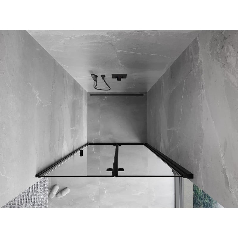 Mexen Mist-F drzwi prysznicowe składane prawe 85 cm, czarna ramka, czarne - 8A6-085-000-70-70-P