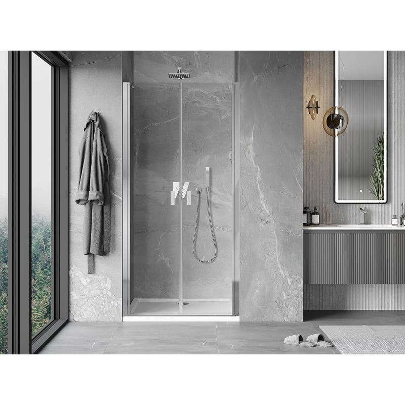 Mexen Mist drzwi prysznicowe uchylne 80 cm, transparent, chrom - 8A7-080-000-01-00