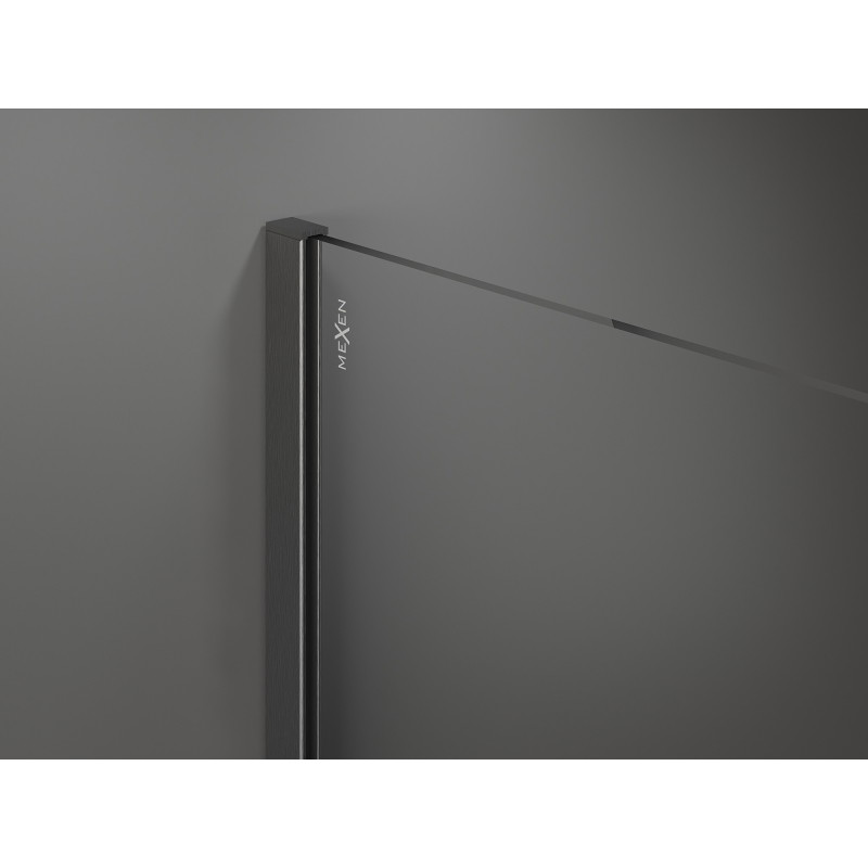 Mexen Kioto ścianka prysznicowa Walk-in 100 x 200 cm, ombre niebieska 8 mm, gun gray szczotkowany - 800-100-101-66-46