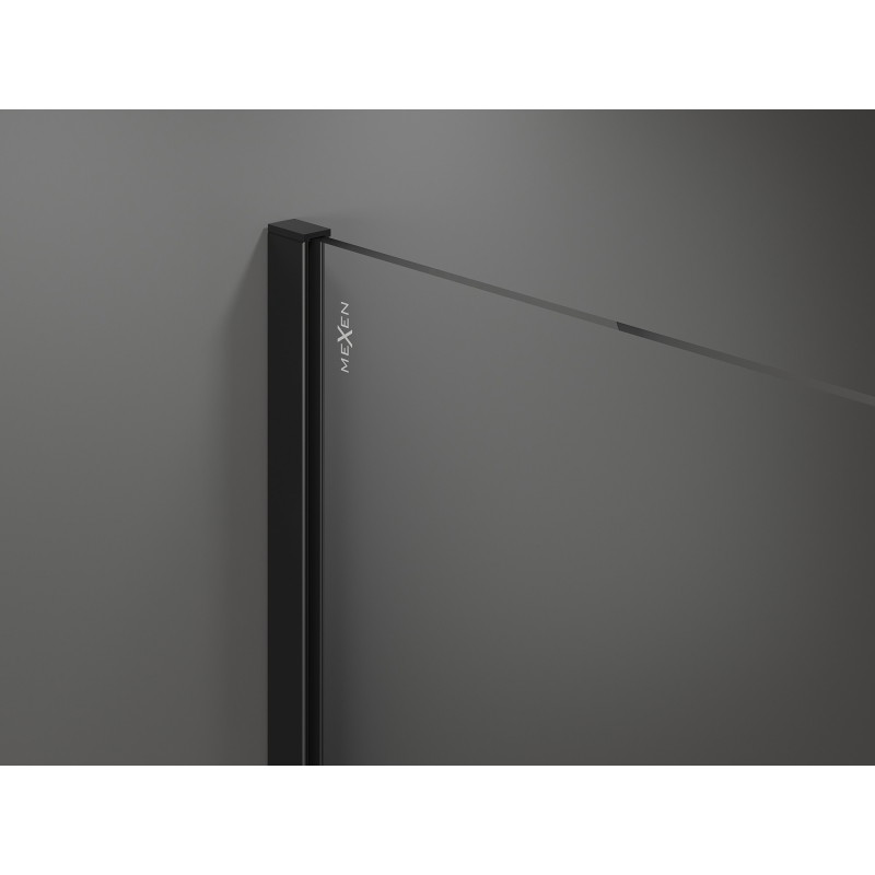 Mexen Kioto ścianka prysznicowa Walk-in 150 x 200 cm, ombre niebieska 8 mm, czarna - 800-150-101-70-46