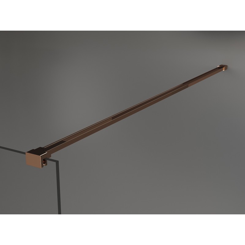 Mexen Kioto ścianka prysznicowa Walk-in 70 x 200 cm, ombre biała 8 mm, różowe złoto - 800-070-101-60-86