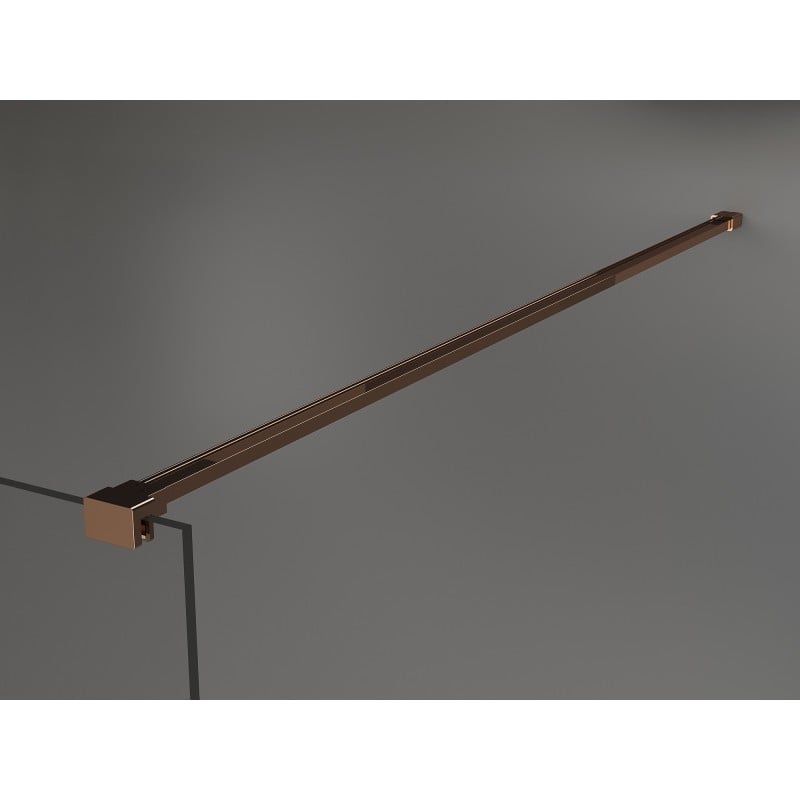 Mexen Kioto ścianka prysznicowa Walk-in 100 x 200 cm, ombre biała 8 mm, różowe złoto - 800-100-101-60-86