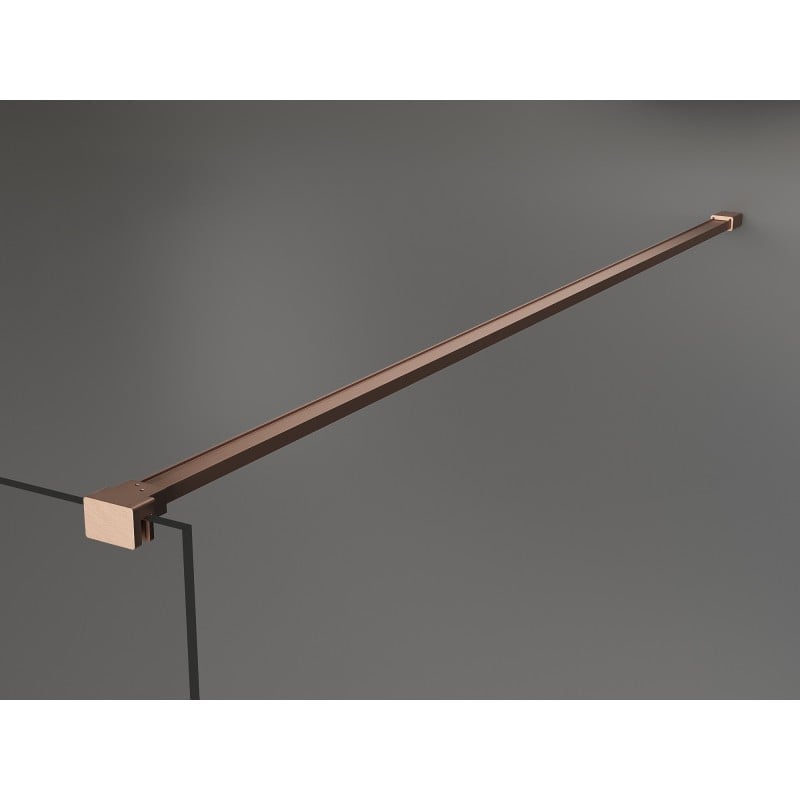 Mexen Kioto ścianka prysznicowa Walk-in 70 x 200 cm, ombre biała 8 mm, miedź szczotkowana - 800-070-101-65-86