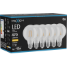 Mexen Vintis 6x żarówka filament LED E27, G80, 4W, Ciepła - 2700K, 470 lm, clear - L155-E27-0427-00x06