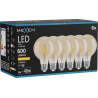Mexen Vintis 6x żarówka filament LED E27, G80, 6W, Ciepła - 2200K, 600 lm, amber - L155-E27-0622-50x06