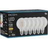 Mexen Vintis 6x żarówka filament LED E27, G80, 6W, Ciepła - 2700K, 720 lm, clear - L155-E27-0627-00x06