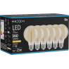 Mexen Vintis 6x żarówka filament spirala LED E27, G80, 4W, Ciepła - 2200K, 360 lm, amber - L165-E27-0422-50x06