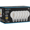 Mexen Vintis 6x żarówka filament spirala LED E27, G80, 4W, Ciepła - 2700K, 420 lm, clear - L165-E27-0427-00x06