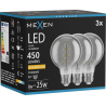 Mexen Vintis 3x żarówka filament spirala LED E27, G80, 8W, Ciepła - 2200K, 450 lm, smoke - L165-E27-0822-70x03