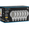 Mexen Vintis 6x żarówka filament spirala LED E27, G80, 8W, Ciepła - 2700K, 510 lm, smoke - L165-E27-0827-70x06