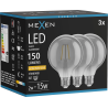 Mexen Vintis 3x żarówka filament LED E27, G95, 2W, Ciepła - 2200K, 150 lm, smoke - L157-E27-0222-70x03
