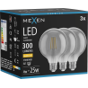 Mexen Vintis 3x żarówka filament LED E27, G95, 4W, Ciepła - 2700K, 300 lm, smoke - L157-E27-0427-70x03