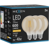 Mexen Vintis 3x żarówka filament LED E27, G95, 6W, Ciepła - 2200K, 600 lm, amber - L157-E27-0622-50x03