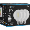 Mexen Vintis 3x żarówka filament LED E27, G95, 6W, Neutralna - 4000K, 720 lm, clear - L157-E27-0640-00x03