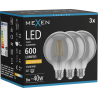 Mexen Vintis 3x żarówka filament LED E27, G95, 8W, Ciepła - 2200K, 600 lm, smoke - L157-E27-0822-70x03