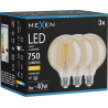 Mexen Vintis 3x żarówka filament LED E27, G95, 8W, Ciepła - 2700K, 750 lm, amber - L157-E27-0827-50x03