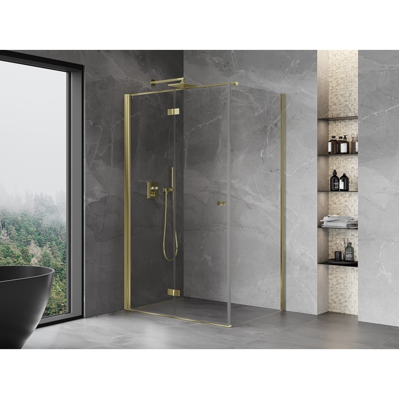 Mexen Mist-F kabina prysznicowa składana lewa 110 x 85 cm, transparent, złota - 8A6T-110-085-50-00-L