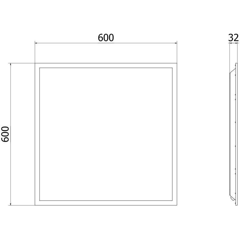 Mexen Brill panel sufitowy LED podtynkowy 60 x 60 cm, 40W, Neutralna - 4000K, 3600 lm, czarny - L200-060-060-4040-70