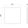 Mexen Brill panel sufitowy LED podtynkowy 60 x 60 cm, 40W, Neutralna - 4000K, 3600 lm, czarny - L200-060-060-4040-70