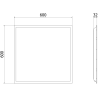 Mexen Brill+ panel sufitowy LED podtynkowy 60 x 60 cm, 48W, Zimna - 6500K, 5280 lm, biały - L201-060-060-4865-20