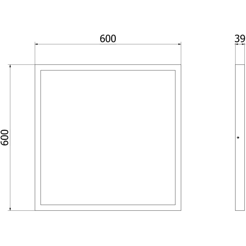 Mexen Brill-S panel sufitowy LED natynkowy 60 x 60 cm, 48W, Neutralna - 4000K, 4800 lm, czarny - L206-060-060-4840-70