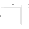 Mexen Brill-S panel sufitowy LED natynkowy 60 x 60 cm, 48W, Neutralna - 4000K, 4800 lm, czarny - L206-060-060-4840-70