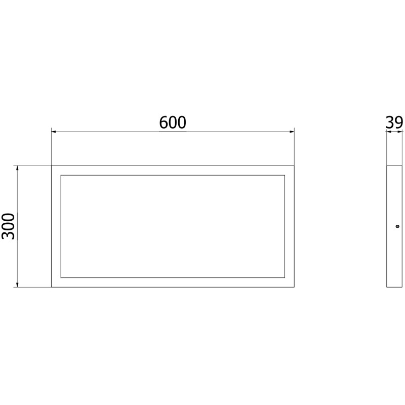 Mexen Brill-S panel sufitowy LED natynkowy 60 x 30 cm, 24W, Neutralna - 4000K, 2640 lm, czarny - L207-060-030-2440-70