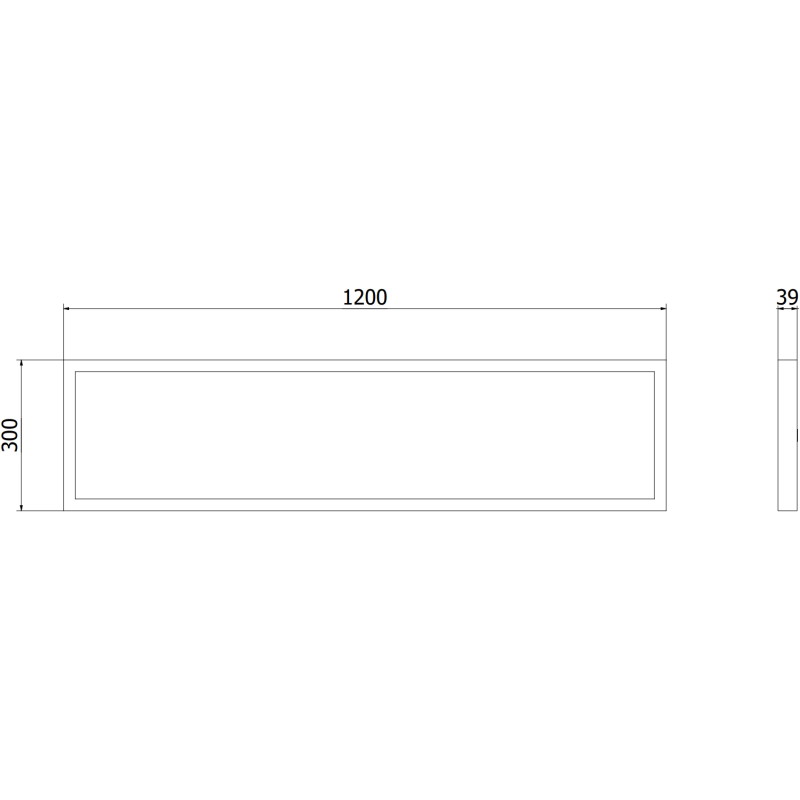 Mexen Brill-S panel sufitowy LED natynkowy 120 x 30 cm, 36W, Neutralna - 4000K, 3960 lm, czarny - L207-120-030-3640-70