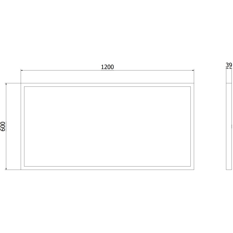 Mexen Brill-S panel sufitowy LED natynkowy 120 x 60 cm, 60W, Neutralna - 4000K, 6600 lm, czarny - L207-120-060-6040-70